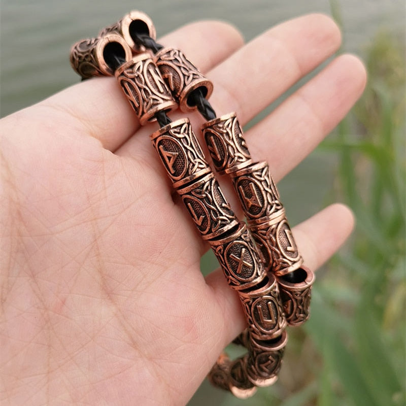 Viking Beard Accessories Runes Tube Spacer 6mm Hole Beads Charms