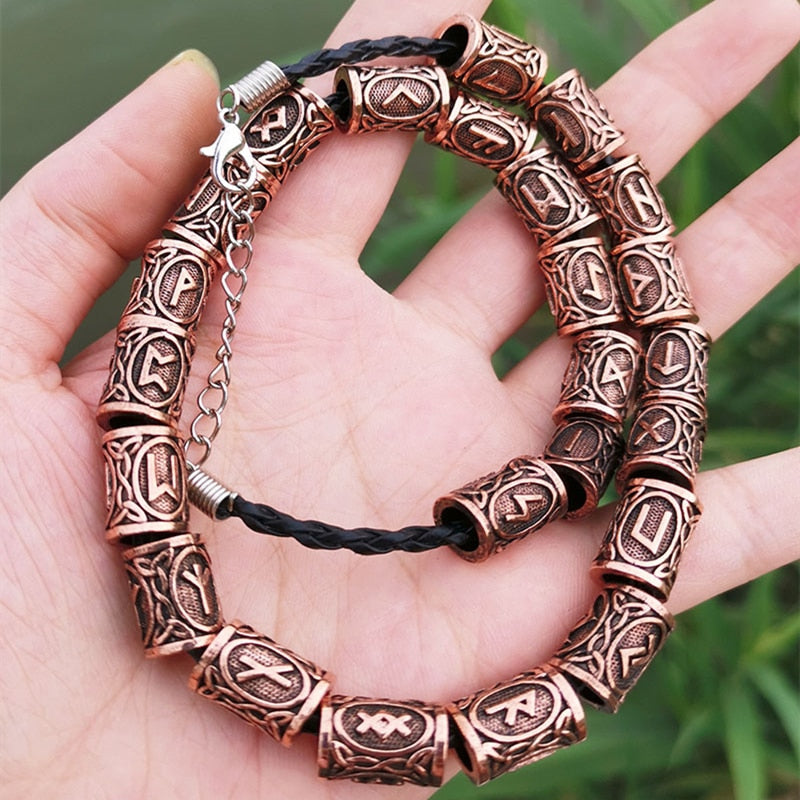 Viking Beard Accessories Runes Tube Spacer 6mm Hole Beads Charms