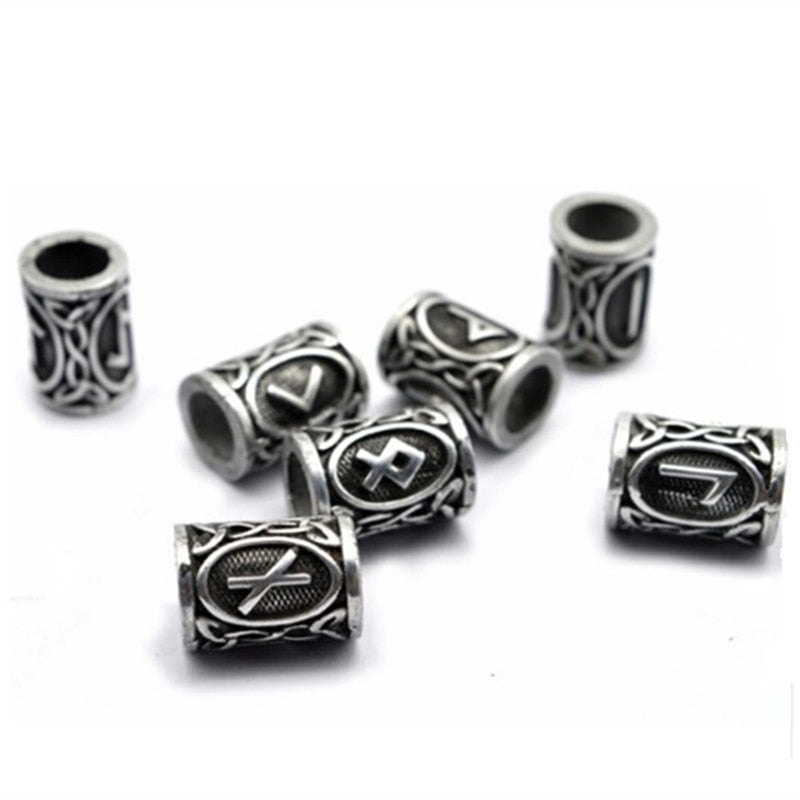 Viking Beard Accessories Runes Tube Spacer 6mm Hole Beads Charms