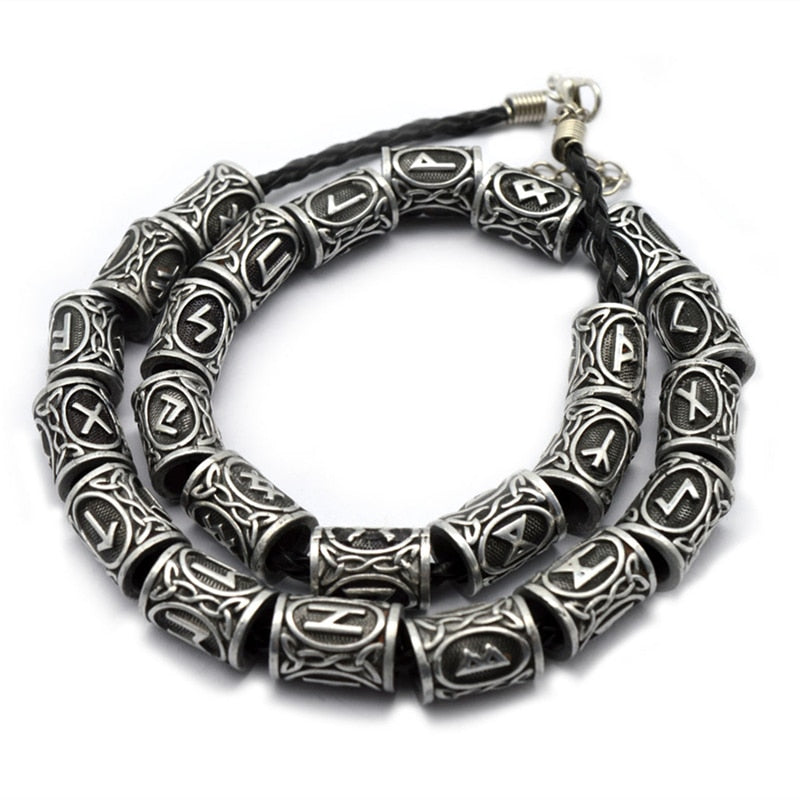 Viking Beard Accessories Runes Tube Spacer 6mm Hole Beads Charms