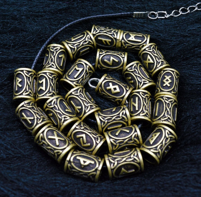 Viking Beard Accessories Runes Tube Spacer 6mm Hole Beads Charms