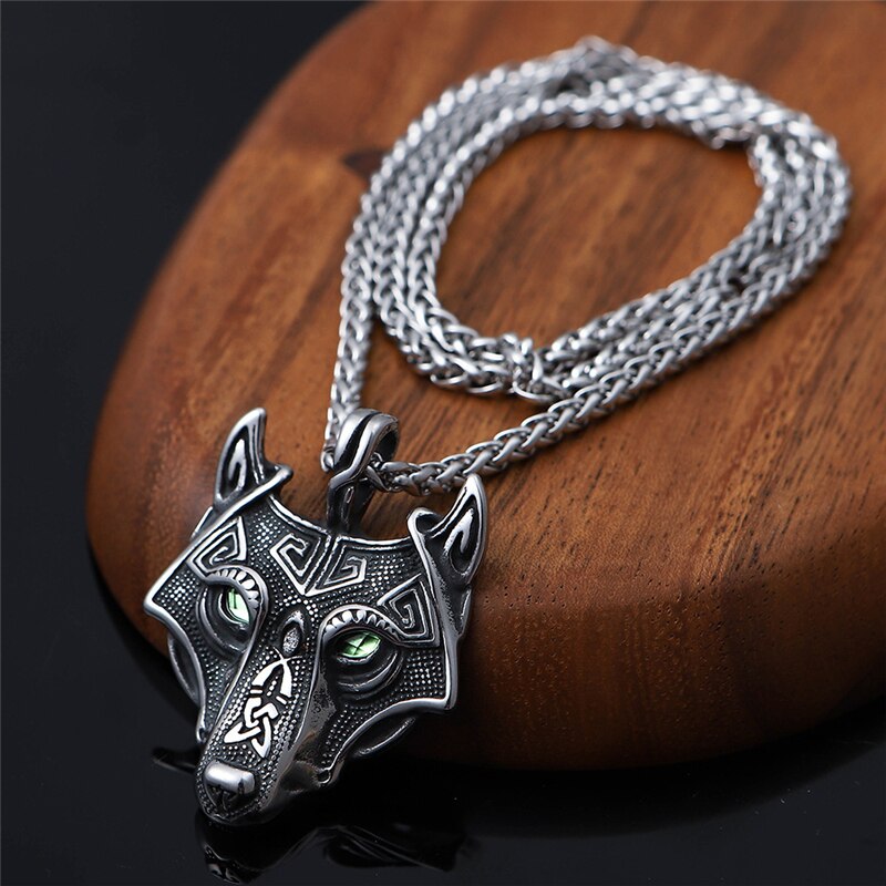 Vikings Wolf head Rune Necklaces