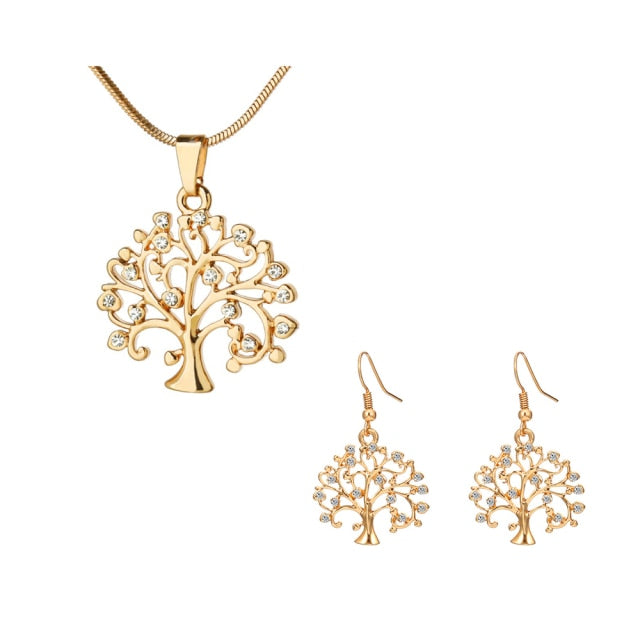 Tree Of Life Stones Crystal Jewelry Sets