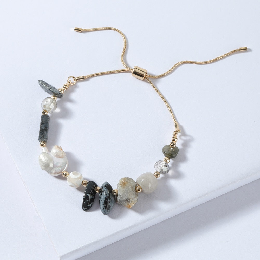 Baroque Pearl Shell Natural Stone Bracelets for Women