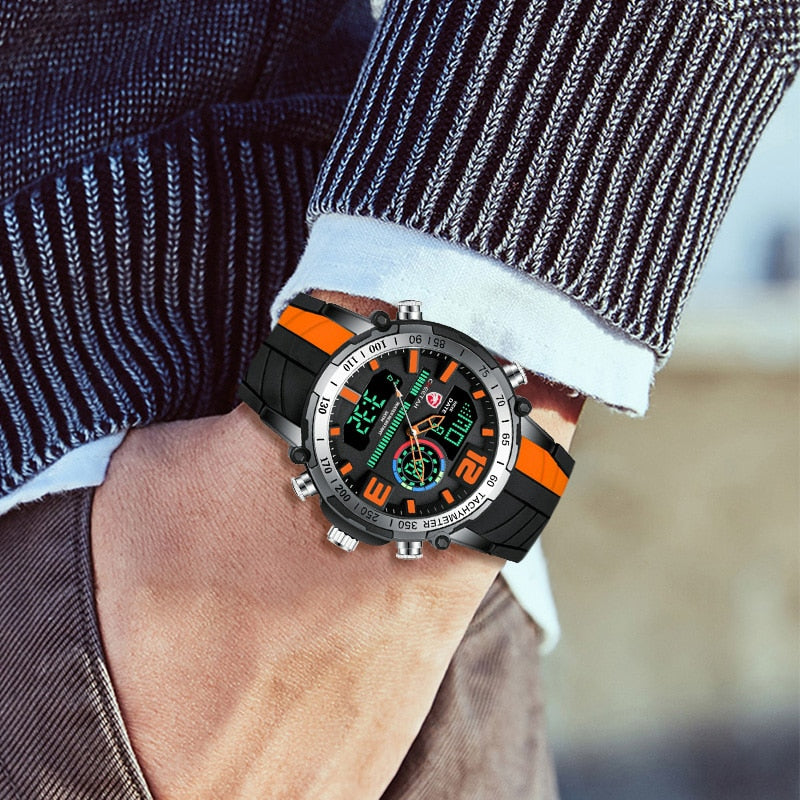 Men Watch Top Luxury Fashion Dual Display Wristwatch