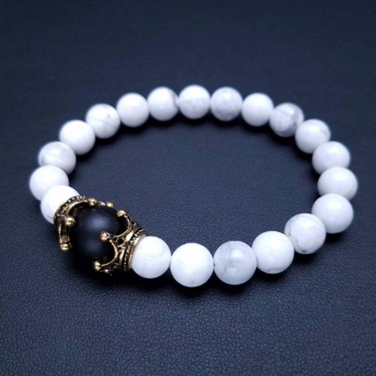 Luxury Crown Natural Tiger Eye Stone Bead Bracelets