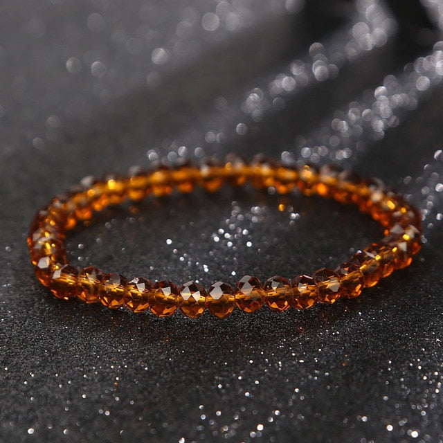 Fashion Shiny Stone Beads Elasticity Rope Strand Bracelets for Women