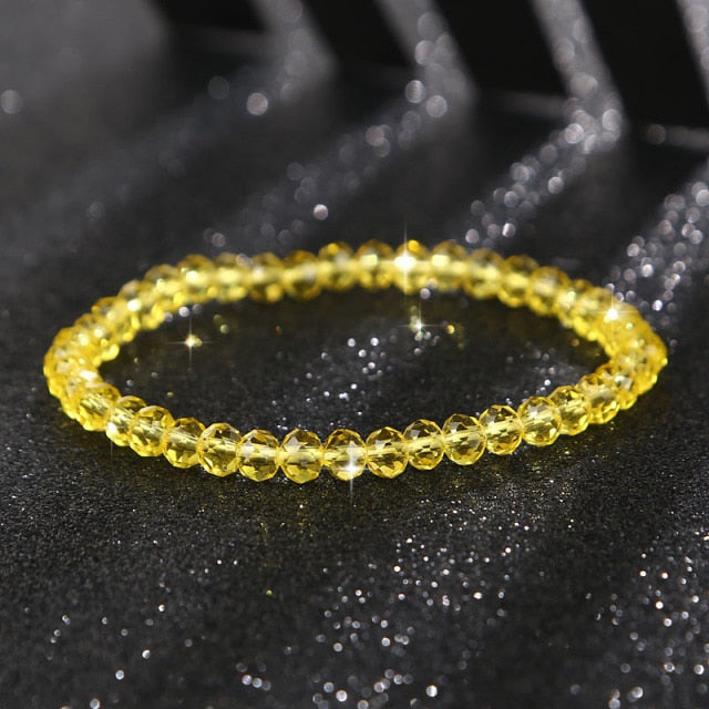 Fashion Shiny Stone Beads Elasticity Rope Strand Bracelets for Women