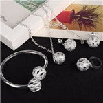 Drop Pendant Necklace Earring Ring For Women Wedding Jewelry Set