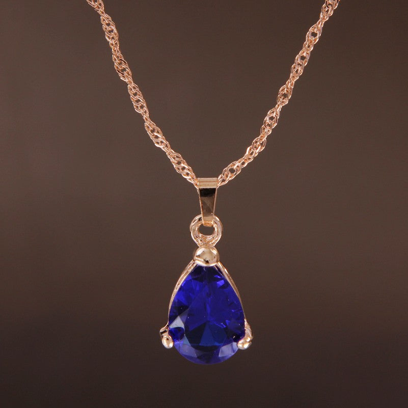 Drop Pendant Necklace Earring Ring For Women Wedding Jewelry Set