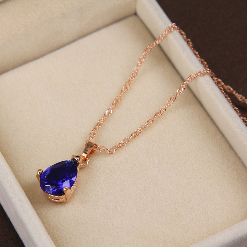 Drop Pendant Necklace Earring Ring For Women Wedding Jewelry Set
