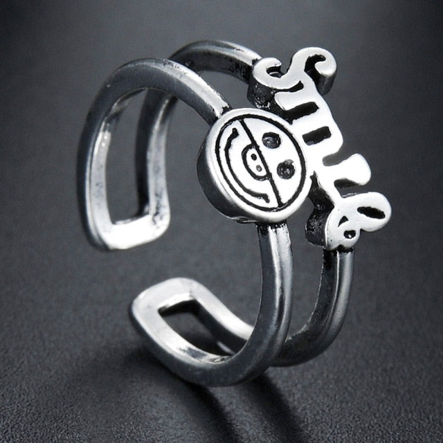 Domineering Dragon Head Black Metal Punk Opening Ring