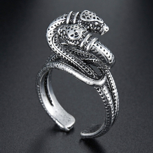 Domineering Dragon Head Black Metal Punk Opening Ring