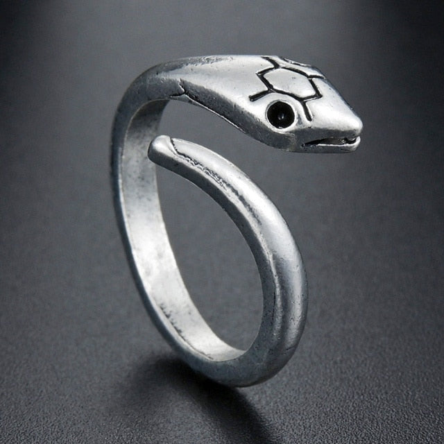 Domineering Dragon Head Black Metal Punk Opening Ring
