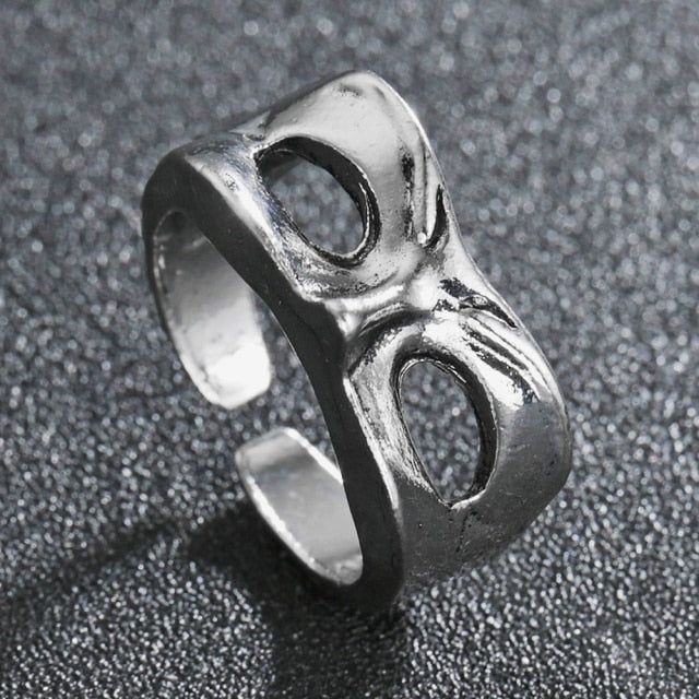 Domineering Dragon Head Black Metal Punk Opening Ring
