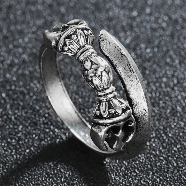 Domineering Dragon Head Black Metal Punk Opening Ring