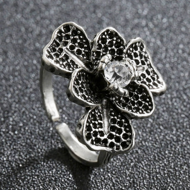 Domineering Dragon Head Black Metal Punk Opening Ring