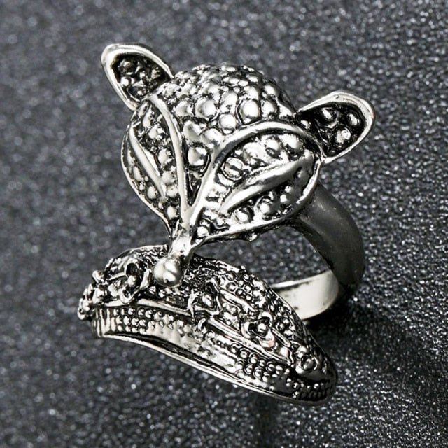 Domineering Dragon Head Black Metal Punk Opening Ring