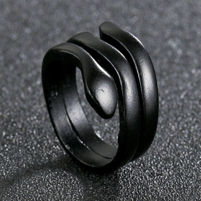 Domineering Dragon Head Black Metal Punk Opening Ring