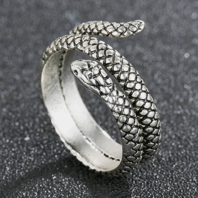 Domineering Dragon Head Black Metal Punk Opening Ring