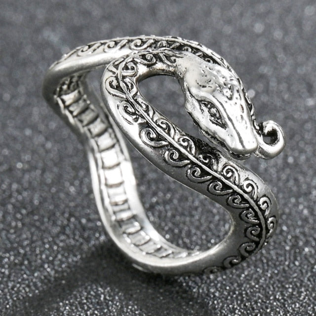 Domineering Dragon Head Black Metal Punk Opening Ring