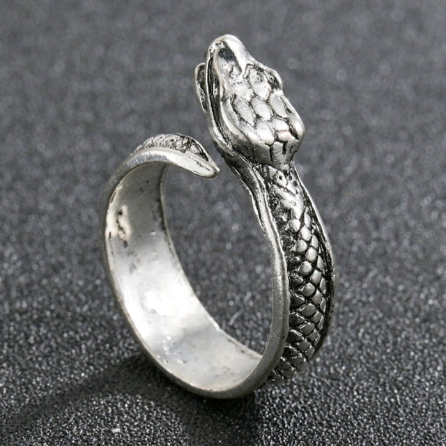 Domineering Dragon Head Black Metal Punk Opening Ring
