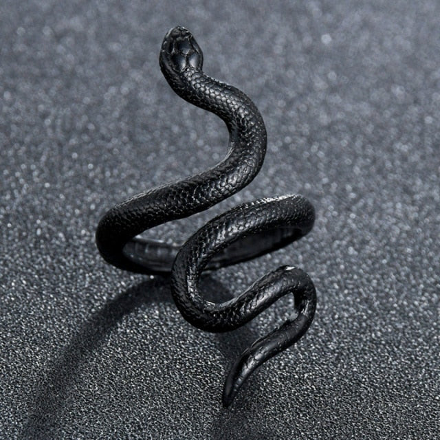Domineering Dragon Head Black Metal Punk Opening Ring