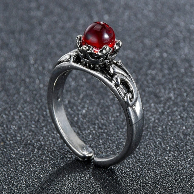 Domineering Dragon Head Black Metal Punk Opening Ring