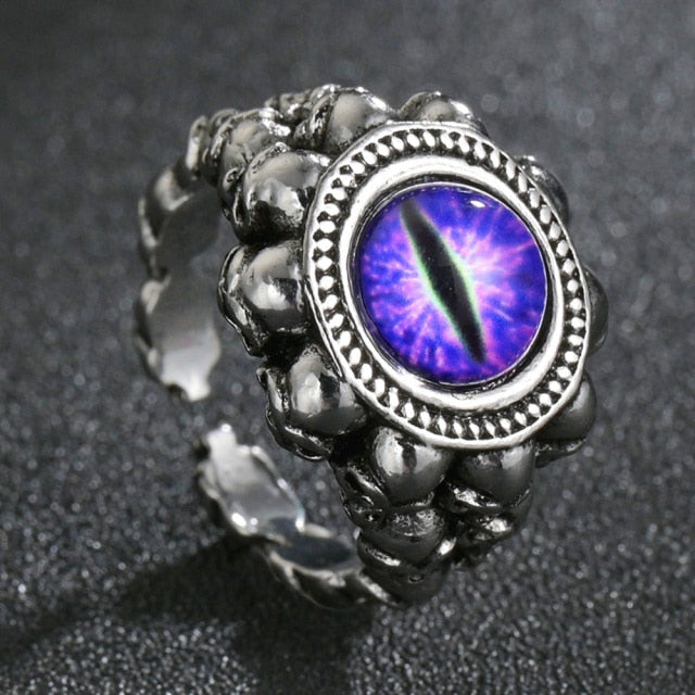 Domineering Dragon Head Black Metal Punk Opening Ring