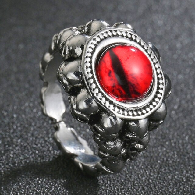 Domineering Dragon Head Black Metal Punk Opening Ring
