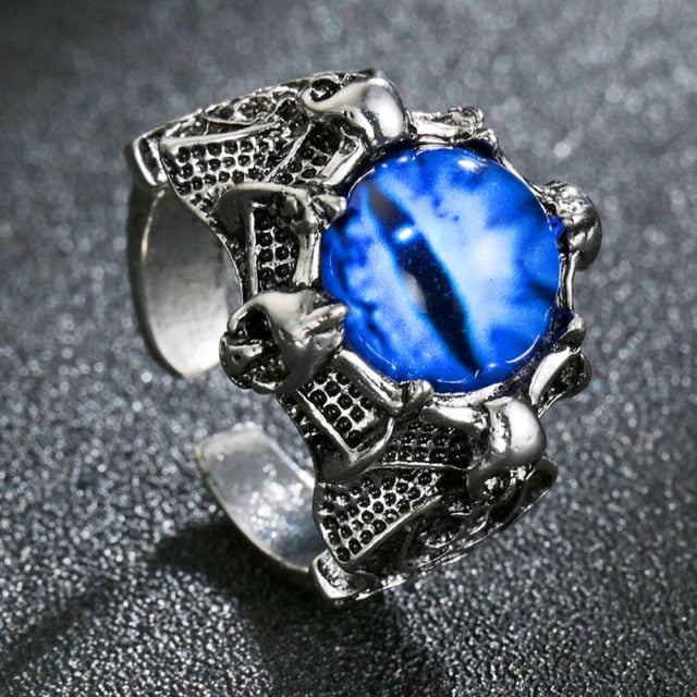 Domineering Dragon Head Black Metal Punk Opening Ring