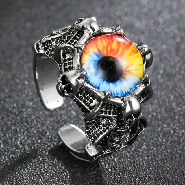 Domineering Dragon Head Black Metal Punk Opening Ring