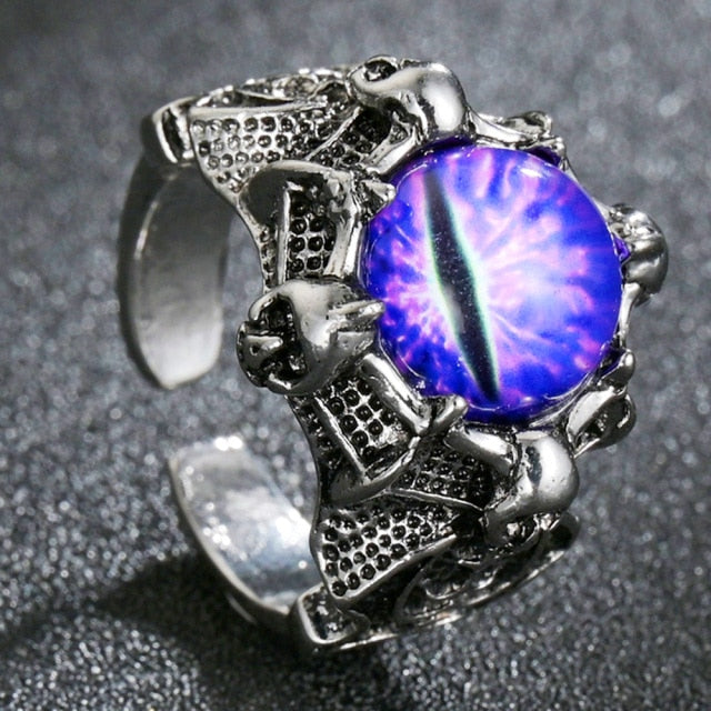 Domineering Dragon Head Black Metal Punk Opening Ring