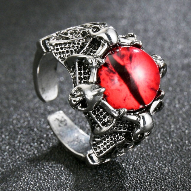 Domineering Dragon Head Black Metal Punk Opening Ring