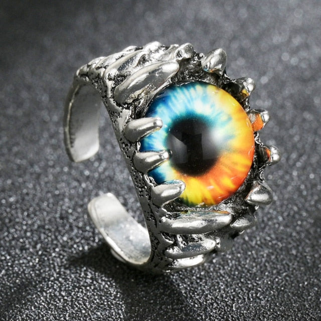 Domineering Dragon Head Black Metal Punk Opening Ring