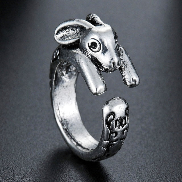 Domineering Dragon Head Black Metal Punk Opening Ring