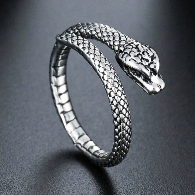 Domineering Dragon Head Black Metal Punk Opening Ring