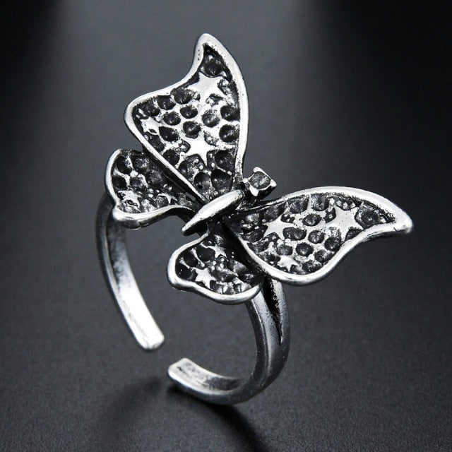 Domineering Dragon Head Black Metal Punk Opening Ring