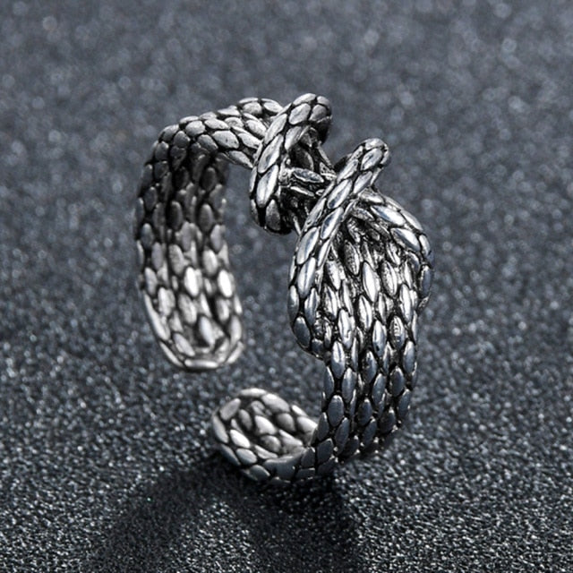Domineering Dragon Head Black Metal Punk Opening Ring