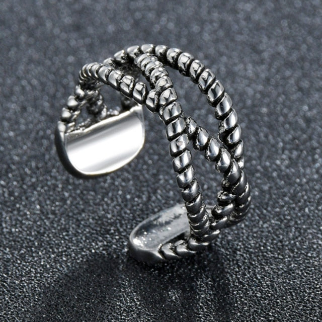 Domineering Dragon Head Black Metal Punk Opening Ring