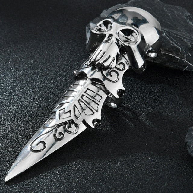 Domineering Dragon Head Black Metal Punk Opening Ring