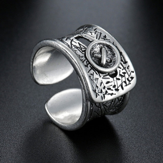 Domineering Dragon Head Black Metal Punk Opening Ring