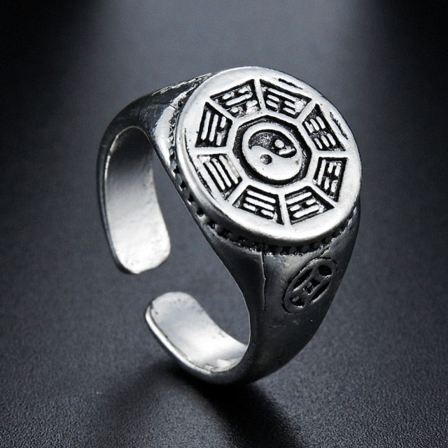 Domineering Dragon Head Black Metal Punk Opening Ring