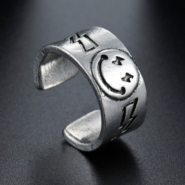 Domineering Dragon Head Black Metal Punk Opening Ring