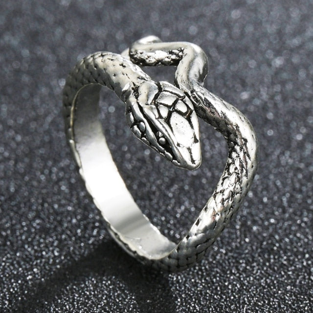 Domineering Dragon Head Black Metal Punk Opening Ring