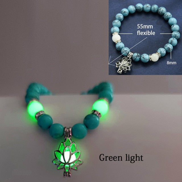 Natural Stone Yoga Luminous Glow In The Dark Bracelet