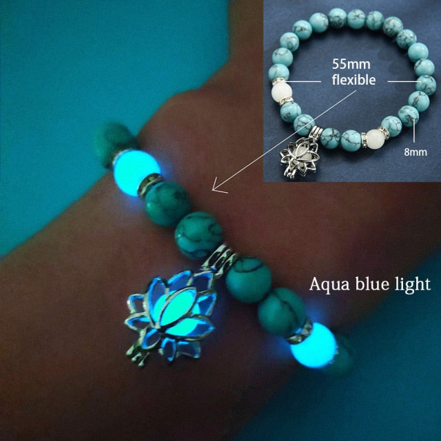 Natural Stone Yoga Luminous Glow In The Dark Bracelet