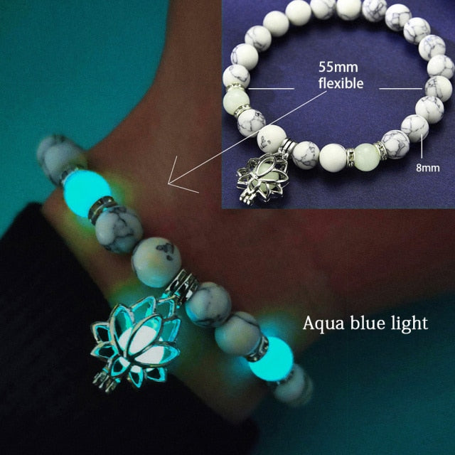 Natural Stone Yoga Luminous Glow In The Dark Bracelet