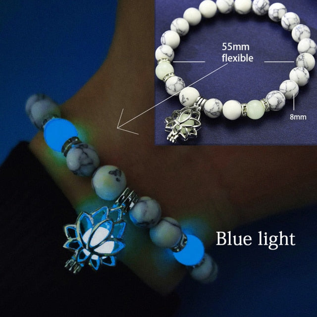 Natural Stone Yoga Luminous Glow In The Dark Bracelet
