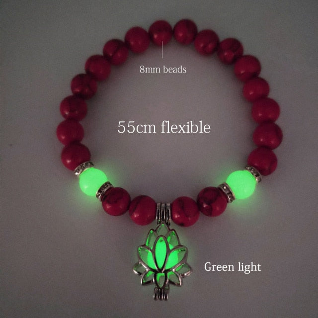 Natural Stone Yoga Luminous Glow In The Dark Bracelet